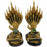 7头水龙神 帕雅纳 phaya nak 100% 正品 Namphi 铁矿石铸造  底座宽 9.5 cm   高 25 cm