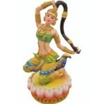 新款精致彩色大地女神Phra Mae Throrani  （9inch）  Phra Mae Thorani Bucha大地女神金身  100% 纯列南皮 （lek Nam phi）铁矿石铸造