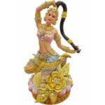 新款精致砖石彩色大地女神Phra Mae Throrani  （9inch）  Phra Mae Thorani Bucha大地女神金身  100% 纯列南皮 （lek Nam phi）铁矿石铸造