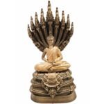 泰国佛像 星期六佛 九龙佛 Phra Nak Prok 九头龙王护法佛 消灾避险 保平安 100% 纯列南皮 （lek Nam phi）铁矿石铸造