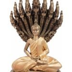 泰国佛像 星期六佛 九龙佛 Phra Nak Prok 九头龙王护法佛 消灾避险 保平安 100% 纯列南皮 （lek Nam phi）铁矿石铸造 - Image 3