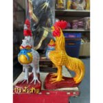 现货 ready stock 50cm高  🐓🪙🐓爱凯金银发财鸡🐔 还愿鸡 还愿爱凯金银鸡  招正偏横财，招贵人  Thailand praying product