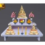 泰国神像白色架子 祭台桌 拜神桌 供神桌 神台Tokh Mhu Tempat Sembahyang Altar Table praying cupboard H25
