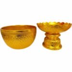 泰国供奉aluminium金银杯 水果圣水盘 铝杯  金色水盆 Gold colour aluminum  bowl  thailand water bowl aluminum bowl - Image 3