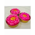 莲花蜡烛  香薰莲花蜡烛 1box 3pcs  5x3.5cm  燃烧4-5小时