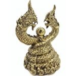 双头水龙神 帕雅纳 phaya nak 铜像  底座宽 9.5cm   高 16cm - Image 3