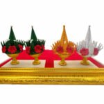 mini供奉接神塔 青色花 金银花（1对）小贡品  四面佛 泰国佛 泰国神 佛牌 南刮 等等。。。。