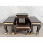 泰国供奉桌 神台供奉架 黑色金箔供桌 Tokh Mhu Tempat Sembahyang Altar Cabinet  Furniture - Image 3